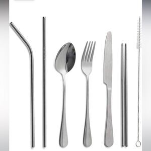 Cuisipro Stainless Steel Full Travel Cutlery Set, 8-Piece, Grey